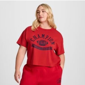 Champion Short Sleeve Cropped Tee Red XXL NWOT